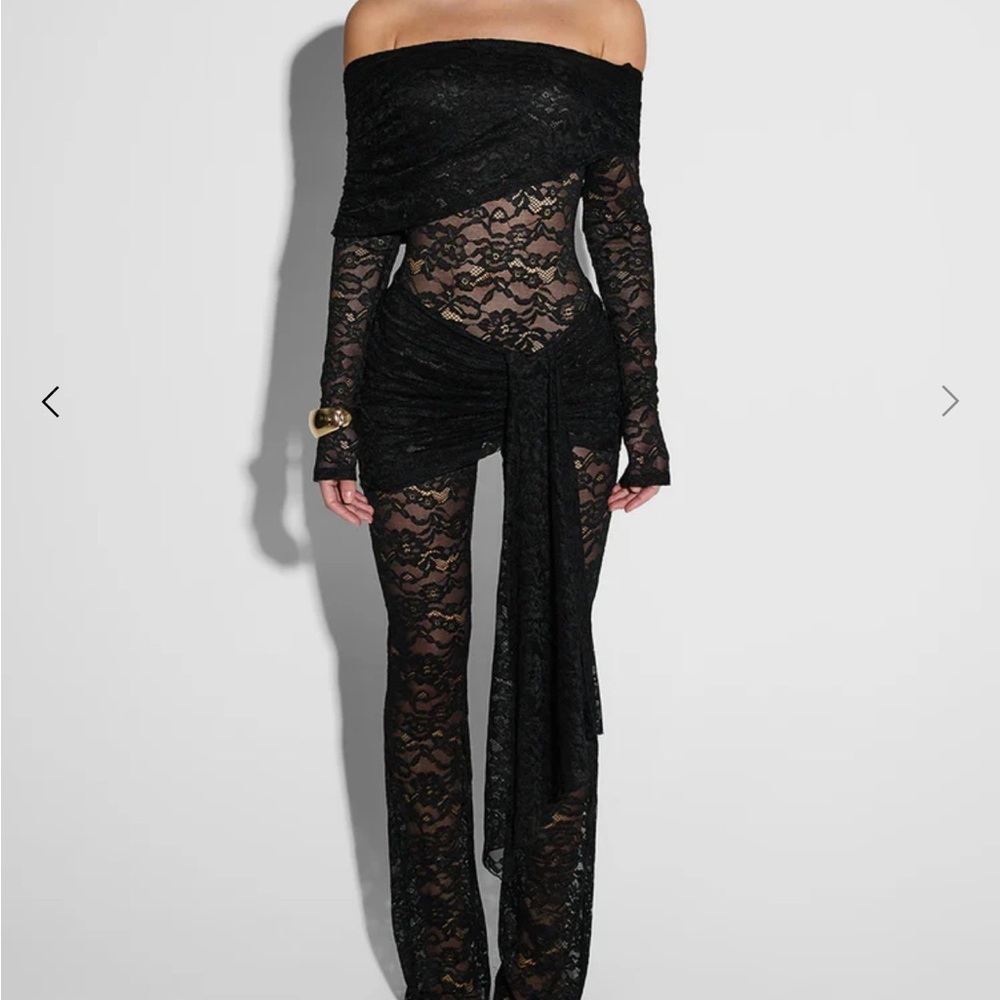 NWT MURCI Elegant Black Lace Jumpsuit